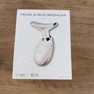 Black - Facial Massager Red Light Therapy for Face and Neck Curved Head